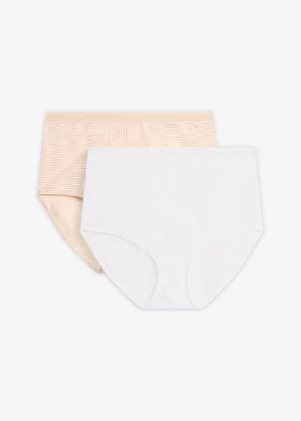 Figi z wysokim stanem (2 pary). Brązowe majtki damskie bonprix. Za 82.99 zł.