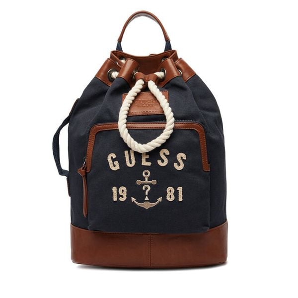 Plecak Guess. Niebieskie plecaki męskie Guess, z aplikacjami, sportowe. Za 298.99 zł.