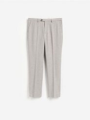 Spodnie garniturowe slim fit - brązowy. Brązowe garnitury męskie Reserved, l, bez wzorów, z tkaniny. Za 169.99 zł.