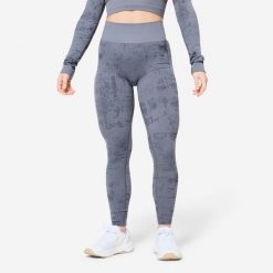 Legginsy fitness damskie Domyos seamless. Szare legginsy damskie DOMYOS, xs, bez wzorów, z elastanu, na fitness i siłownię. Za 129.99 zł.
