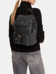 Guess Plecak Manhattan II HWSG71 18310 Szary. Szare plecaki damskie Guess, z aplikacjami, ze skóry. Za 389.99 zł.