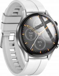 Smartwatch Hoco HOCO smartwatch z funkcją rozmowy Y7 Pro srebrny. Szare zegarki smartwatch Hoco, bez wzorów. Za 118.56 zł.