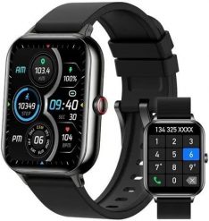 Smartwatch Kumi KU6 czarny (black). Czarne zegarki smartwatch Kumi, bez wzorów. Za 117.16 zł.