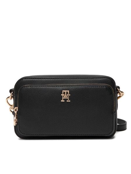 Tommy Hilfiger Torebka Th Icon Camera Bag AW0AW18120 Czarny. Czarne listonoszki damskie Tommy Hilfiger, bez wzorów, ze skóry, bez dodatków. Za 529.99 zł.