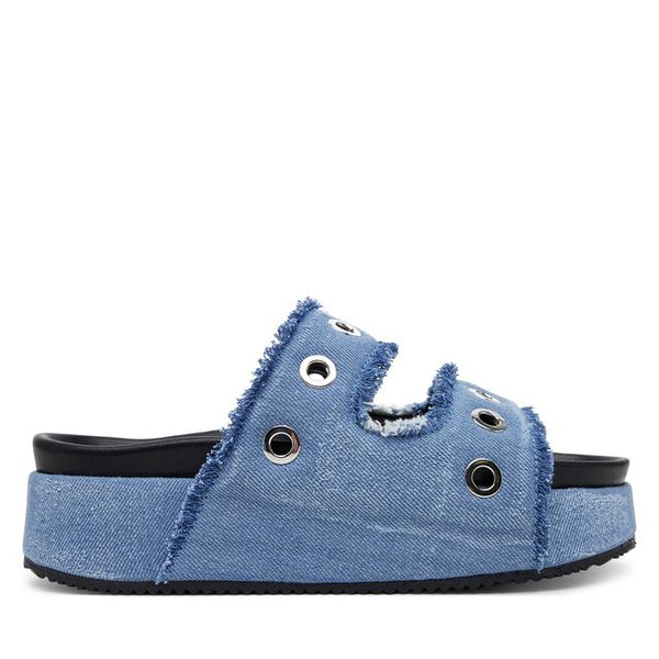 Klapki Inuikii. Niebieskie klapki damskie Inuikii, bez wzorów, z jeansu, bez obcasa, bez zapięcia. Za 949.99 zł.