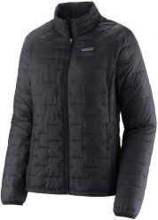 Kurtka ocieplana damska Patagonia Micro Puff Jacket - black/black. Czarne kurtki sportowe damskie Patagonia, bez wzorów, bez ramiączek, bez kaptura. Za 1,096.19 zł.