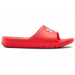 Klapki sportowe basenowe męskie Under Armour UA Locker IV. Czerwone klapki męskie Under Armour, bez wzorów, bez zapięcia. Za 115.00 zł.