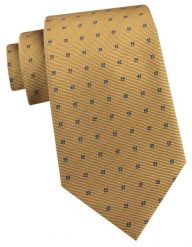 Krawat Męski - Angelo di Monti - Odcień Złota, Drobny Groszek. Żółte krawaty i muchy Angelo di Monti, bez wzorów, z tkaniny, eleganckie. Za 45.00 zł.