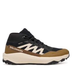 Trekkingi Salomon. Czarne botki męskie Salomon, z gore-texu, bez zapięcia. Za 559.99 zł.