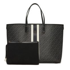 Torebka Tommy Hilfiger. Czarne shopperki damskie Tommy Hilfiger, bez wzorów, bez dodatków. Za 799.99 zł.