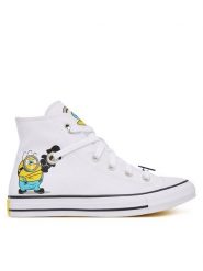 Converse Trampki Minions Chuck Taylor All Star A21403C Biały. Białe trampki i tenisówki damskie Converse, bez wzorów, z materiału, bez zapięcia. Za 399.99 zł.