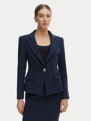 Rinascimento Marynarka CFC0128649003 Granatowy Slim Fit. Niebieskie marynarki i żakiety damskie Rinascimento, bez wzorów, z syntetyku, bez kołnierzyka, bez ramiączek. Za 749.99 zł.