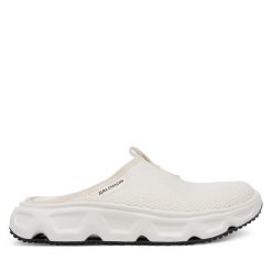 Klapki Salomon. Białe klapki damskie Salomon, bez wzorów, bez obcasa, bez zapięcia. Za 289.99 zł.