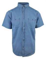 Casualowa (Codzienna) Koszula Męska, Krótki Rękaw - Pako Jeans - Niebieski Jeans. Niebieskie koszule męskie Pako Jeans, l, bez wzorów, z bawełny, casualowe, bez kołnierzyka, bez ramiączek. Za 159.00 zł.