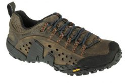 Buty trekkingowe męskie, Merrell Intercept. Zielone trekkingi męskie Merrell, z gumy, bez zapięcia. Za 579.99 zł.