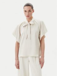 Bruuns Bazaar Bluzka Beckia Wendi BBW4439 Écru Regular Fit. Bluzki damskie Bruuns Bazaar, bez wzorów, z syntetyku, bez kołnierzyka, bez ramiączek. Za 229.99 zł.