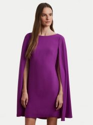LAUREN RALPH LAUREN Sukienka koktajlowa 2,53855E+11 Fioletowy Slim Fit. Fioletowe sukienki damskie Lauren Ralph Lauren, bez wzorów, z syntetyku, wizytowe, bez kołnierzyka, bez ramiączek. Za 759.99 zł.