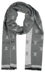 Męski Szalik Alties - Szary, Regularny Wzór. Szare szaliki męskie Alties, bez wzorów, z bawełny. Za 59.00 zł.