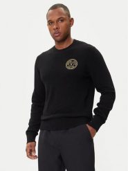 Versace Jeans Couture Sweter 79GAFM00 CMH81 Czarny Regular Fit. Czarne swetry męskie Versace Jeans Couture, l, bez wzorów, z jeansu, bez kołnierzyka, bez ramiączek. Za 1,269.00 zł.