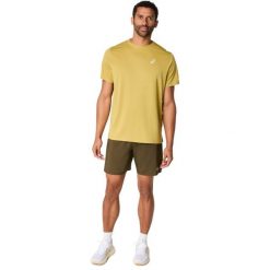 Koszulka Asics. Zielone koszulki sportowe męskie Asics, l, bez wzorów, bez ramiączek, do biegania. Za 198.00 zł.