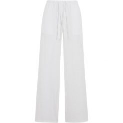 Damskie spodnie z szerokimi nogawkami Urban Classics Structured. Białe spodnie dresowe damskie Urban Classics, bez wzorów, sportowe, długie. Za 214.00 zł.