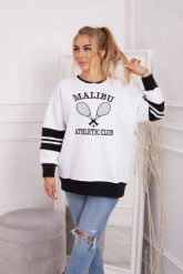 Bluza ocieplana Malibu biały+czarny. Białe bluzy damskie KESI, l, bez wzorów, z bawełny, bez ramiączek, bez kaptura. Za 218.51 zł.