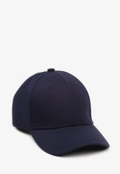 Granatowa Czapka z Daszkiem z Bawełny z Możliwością Regulacji Ravzeri. Niebieskie czapki damskie Renee, bez wzorów, z bawełny, eleganckie. Za 19.99 zł.