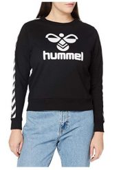 Bluza sportowa damska Hummel Classic Taped. Czarne bluzy damskie Hummel, l, bez wzorów, z bawełny, sportowe, bez ramiączek, bez kaptura. Za 53.49 zł.