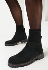 Czarne Botki za Kostkę Prospero. Czarne botki damskie Born2be, bez wzorów, za kostkę, bez obcasa, na płaskiej podeszwie, bez zapięcia. Za 69.99 zł.