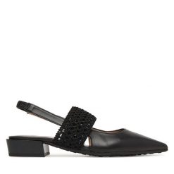 Czółenka Hispanitas. Czarne czółenka damskie Hispanitas, bez wzorów, bez obcasa, bez zapięcia. Za 609.99 zł.