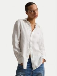Polo Ralph Lauren Koszula 211970730518 Biały Classic Fit. Białe koszule damskie Polo Ralph Lauren, xs, bez wzorów, ze lnu, bez kołnierzyka, bez ramiączek. Za 819.99 zł.
