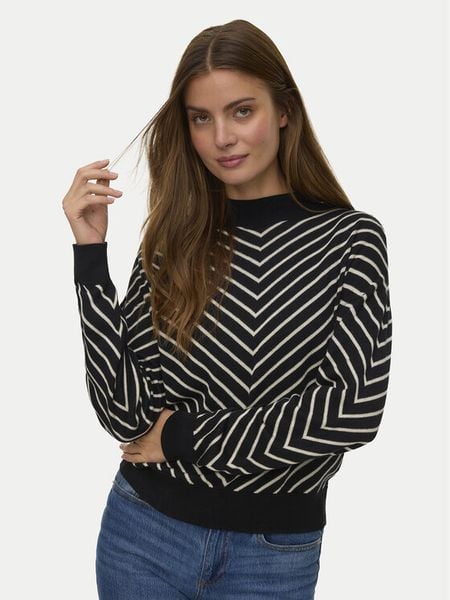 Vero Moda Sweter Capricorn 10331893 Czarny Regular Fit. Czarne swetry nierozpinane damskie Vero Moda, xl, bez wzorów, z bawełny, bez kołnierzyka, bez ramiączek. Za 159.99 zł.