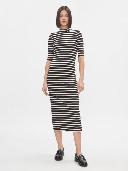 Tommy Hilfiger Sukienka codzienna WW0WW40610 Czarny Slim Fit. Czarne sukienki damskie Tommy Hilfiger, na co dzień, m, bez wzorów, z wiskozy, bez kołnierzyka, bez ramiączek, proste. Za 359.99 zł.