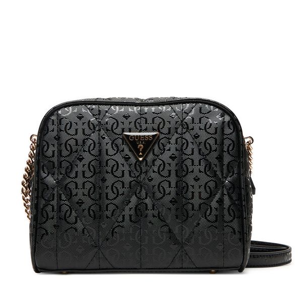 Torebka Guess. Czarne listonoszki damskie Guess, z aplikacjami, bez dodatków. Za 293.99 zł.