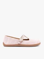 Różowe baleriny barefoot. Czerwone balerinki damskie Ryłko, bez wzorów, ze skóry, eleganckie, z okrągłym noskiem, bez obcasa, na płaskiej podeszwie, bez zapięcia. Za 399.99 zł.