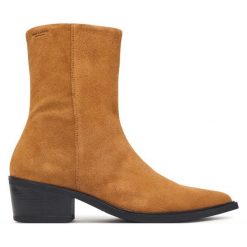 Botki Vagabond Shoemakers. Brązowe botki damskie Vagabond Shoemakers, bez wzorów, bez obcasa, na słupku, bez zapięcia. Za 739.99 zł.