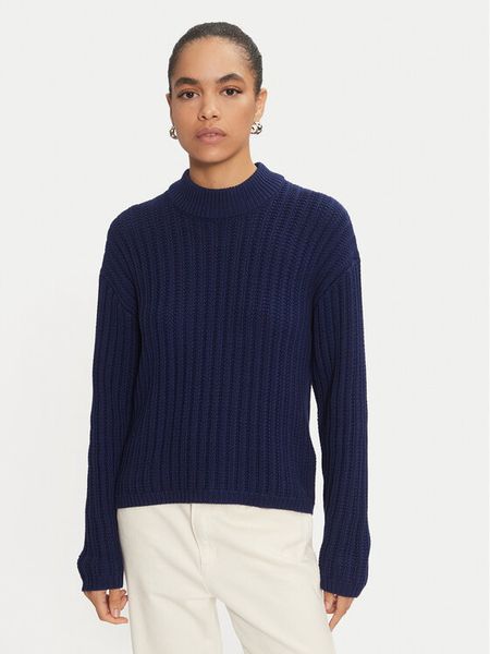 Kaffe Sweter Bess 10509097 Niebieski Loose Fit. Niebieskie swetry nierozpinane damskie Kaffe, m, bez wzorów, z syntetyku, bez kołnierzyka, bez ramiączek. Za 119.99 zł.