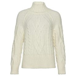 Damski sweter z dzianiny z wysokim dekoltem Superdry. Białe swetry nierozpinane damskie Superdry, xl, bez wzorów, z dzianiny, bez kołnierzyka, bez ramiączek. Za 387.20 zł.