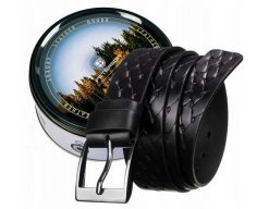 Pasek skórzany PETERSON [DH] PTN PRS-04-G czarny. Czarne paski męskie Peterson, z jeansu, eleganckie. Za 61.99 zł.