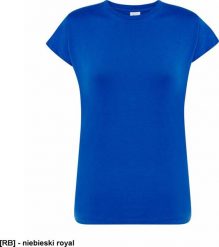JHK T-shirt damski JHK TSRLPRM - premium z krótkim rękawem, dopasowany do sylwetki, single jersey, 170 g - niebieski royal S. Niebieskie t-shirty damskie JHK, s, bez wzorów, z jersey, bez kołnierzyka, bez ramiączek. Za 14.98 zł.