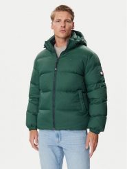 Tommy Jeans Kurtka puchowa Essential DM0DM19786 Zielony ciemny Regular Fit. Zielone kurtki męskie Tommy Jeans, m, bez wzorów, z jeansu, bez kaptura. Za 1,099.00 zł.