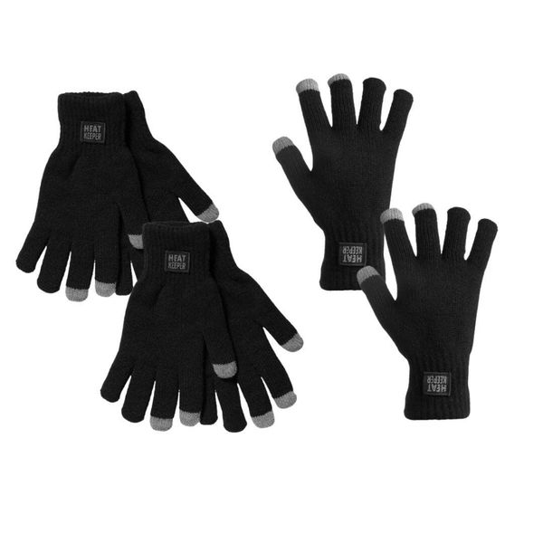 Rękawiczki termiczne I-touch 4 pary. Czarne rękawiczki męskie HEAT KEEPER, bez wzorów. Za 182.50 zł.