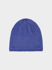 4F Czapka zimowa męska - granatowa L. Niebieskie czapki męskie 4F, na zimę, bez wzorów, z syntetyku. W wyprzedaży za 49.99 zł.