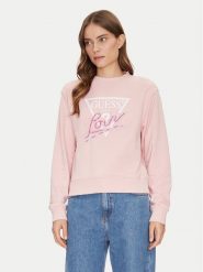 Guess Bluza W5GQ05 KB683 Różowy Regular Fit. Czerwone bluzy damskie Guess, xl, z aplikacjami, z syntetyku, bez ramiączek, bez kaptura. Za 209.99 zł.