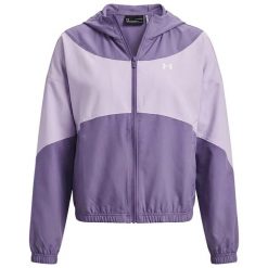 Bluza Under Armour Ua Rival Woven Jkt Hd Damskie. Fioletowe bluzy damskie Under Armour, s, bez wzorów, z elastanu, sportowe, bez ramiączek, z kapturem. Za 416.99 zł.