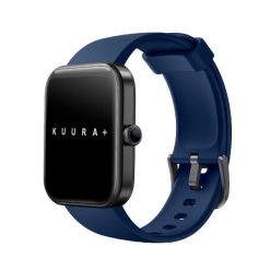 Kuura+ Inteligentny Zegarek DO - Niebieski. Niebieskie, cyfrowe zegarki męskie KUURA, z aplikacjami, z materiału, srebrne. Za 319.00 zł.