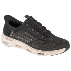 Buty sportowe Sneakersy damskie, Slip-Ins: Glide-Step Gratify - Pace. Czarne obuwie sportowe damskie Skechers, bez wzorów, bez zapięcia, trekkingowe. Za 399.99 zł.
