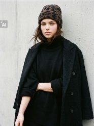 Czapka beanie w panterkę z domieszką wełny - wielobarwny. Czapki damskie Sinsay, bez wzorów, z wełny. Za 25.99 zł.