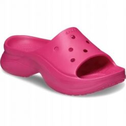 Klapki Dla Dorosłych Crocs Bae Slide. Żółte klapki męskie Crocs, bez wzorów, z materiału, bez zapięcia. Za 191.99 zł.