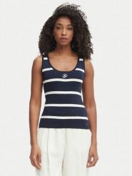 Tommy Hilfiger Top WW0WW48480 Granatowy Slim Fit. Niebieskie topy damskie Tommy Hilfiger, l, bez wzorów, z bawełny, bez kołnierzyka, bez ramiączek. Za 409.99 zł.